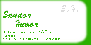 sandor humor business card